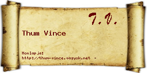 Thum Vince névjegykártya
